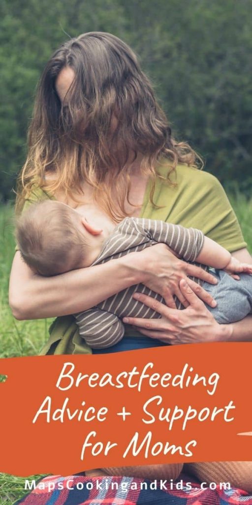 A mom breastfeeding her child while outdoors at a park