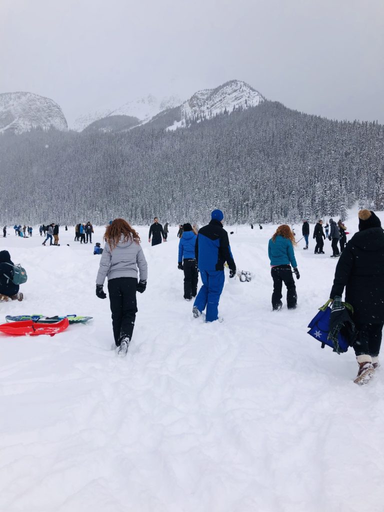 walking in the snow with kids can be fun