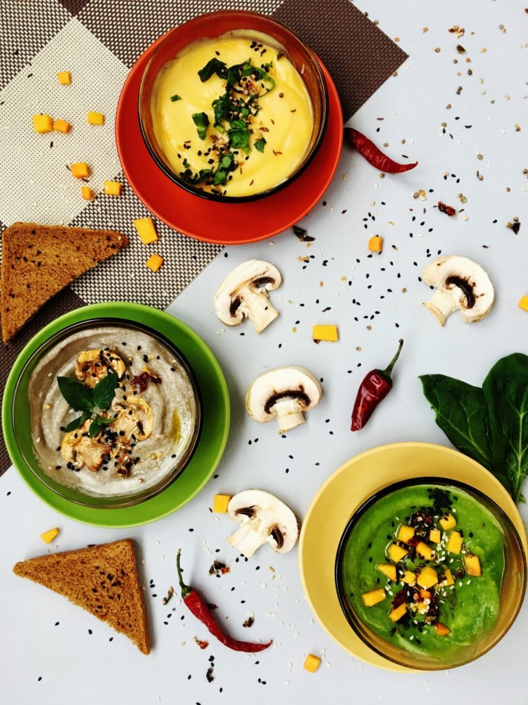 assorted mushroom dishes